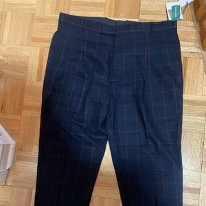 Authentic BNWT Mens Paul Smith Wool Pants size 38 in navy plaid